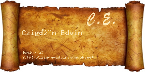 Czigán Edvin névjegykártya